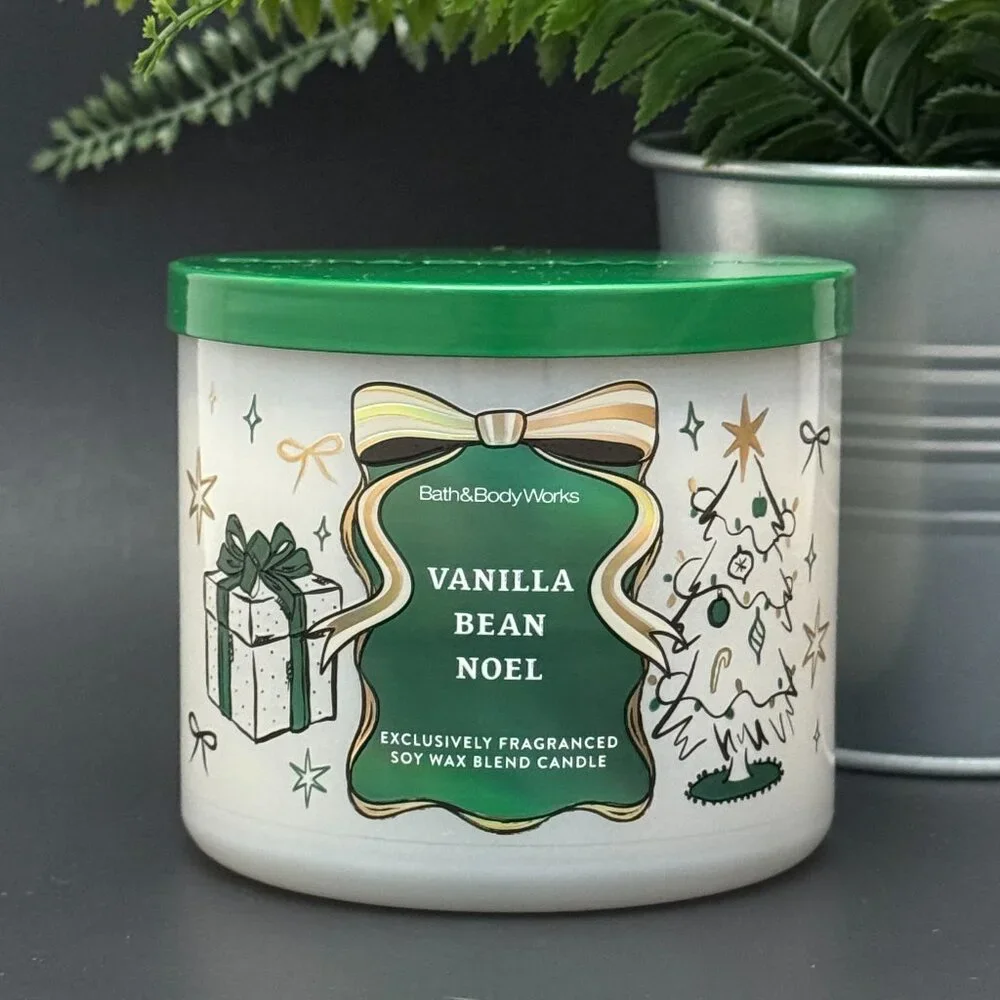 BBW Vanilla Bean Noel Bath & Body Works 3 Wick Candle